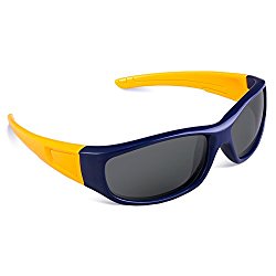 RIVBOS Rubber Flexible Kids Polarized Sunglasses Glasses for Baby and Children Age 3-10 (Mirrored Lens Available) RBK037(Navy Blue,Black Polarized Lens)
