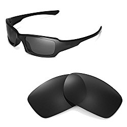 Walleva Polarized Black Replacement Lenses for Oakley Fives Squared Sunglasses