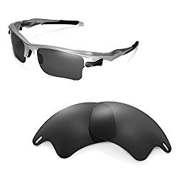 Walleva Replacement Lenses for Oakley Fast Jacket XL Sunglasses -Multiple Options Available (Black)