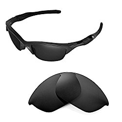 Walleva Replacement Lenses for Oakley Half Jacket 2.0 Sunglasses – Multiple Options Available (Black)