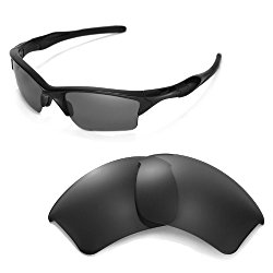 Walleva Replacement Lenses for Oakley Half Jacket 2.0 XL Sunglasses – Multiple Options Available (Black – Polarized)