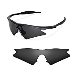 Walleva Replacement Lenses for Oakley M Frame Sweep Sunglasses – Multiple Options Available (Black – Polarized)