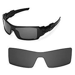 Walleva Replacement Lenses for Oakley Oil Rig Sunglasses – Multiple Options Available (Black – Polarized)