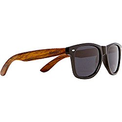 WOODIES Wayfarer Walnut Wood Sunglasses with Polarized Lenses