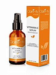 Claire-ity Skincare 25% Vitamin C Serum with Hyaluronic Acid and Vitamin E, Best Organic Anti-Aging Serum for Face and Eye Treatment (1 fl. oz)