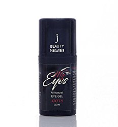 J BEAUTY Naturals MyEyes Treatment Gel with Peptides and Hyaluronic Acid for Dark Circles Puffiness Wrinkles and Bags. Best Eye Gel for fighting the signs of skin aging under and around eyes. 15ml.