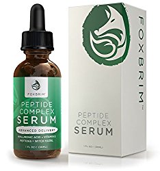 Peptide Complex Serum – BEST Anti Aging Serum – Anti Wrinkle Skin Care – Advanced Delivery – Facial Skin Care – Natural & Organic – Plump, Smooth and Even Skin – For Collagen Production & Optimal Skin Health – Amazing Guarantee 1oz