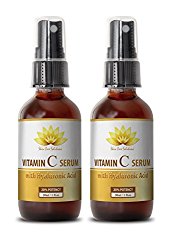 Serum skin face – VITAMIN C SERUM With Hyaluronic Acid – Reduce dark circles under eyes – 2 bottles