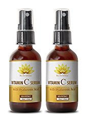 Serum with hyaluronic acid – VITAMIN C SERUM With Hyaluronic Acid – Facial serum anti aging – 2 bottles