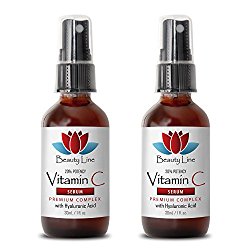 Wrinkle remover for eyes – VITAMIN C SERUM Premium Complex With Hyaluronic Acid – Wrinkle vitamin – 2 Bottles