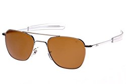 AO Eyewear Original Pilot 55mm Silver Frame Bayonet Temple Cosmetan Brown Glass Lens Sunglasses USMC USAF USN