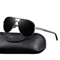 MERRY’S Men’s Polarized Driving Sunglasses For Men Unbreakable Frame UV400 S8513 (Gray, 61)