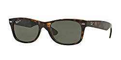 Ray Ban RB2132 902/58 55M Tortoise/Crystal Green Polarized NEW WAYFARER