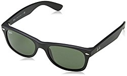 Ray-Ban RB2132 New Wayfarer Sunglasses, Black (622), 52 mm