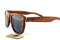 Real Sandalwood Sunglasses Wooden Wayfarer Design Polarized Lenses with Gift Box by Viable Harvest