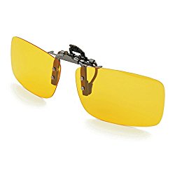 Besgoods Yellow Night Vision Polarized Clip-on Flip up Metal Clip Sunglasses Driving
