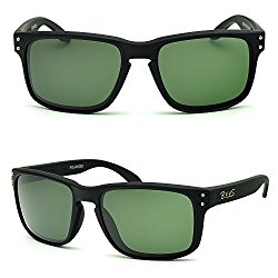 BNUS sunglasses for men work polarized glass lenses green (Frame: Matte Black, Polarized Green G15)