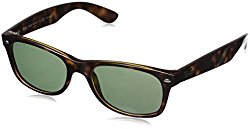 Ray-Ban rb2132 Unisex New Wayfarer Polarized Sunglasses, Tortoise, 52mm