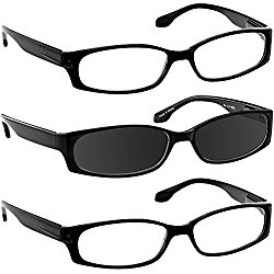 Reading Glasses 1.50 2 Black 1 Black Sun (3 Pack) F503 TruVision