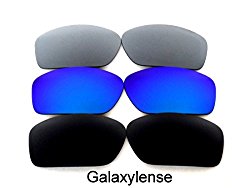 Galaxy Replacement Lenses For Oakley Valve Black/Blue/Titanium Polarized 3 Pairs