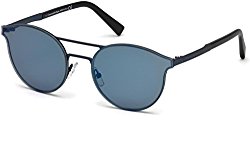 Sunglasses Ermenegildo Zegna EZ 0085 91X matte blue / blu mirror