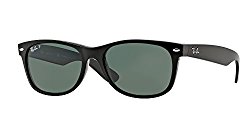 Ray-Ban RB2132 901/58 52M Black/Crystal Green Polarized NEW WAYFARER