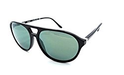 Starck Mikli Sunglasses SH5013 0002/6R 57×14 Shiny Black – Light Green Mirror