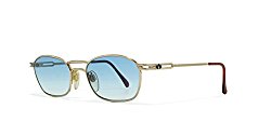 Valentino V464 903 Gold Flat Lens Vintage Sunglasses Round For Mens and Womens