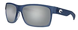 Costa Half Moon Sunglasses Bahama Blue Fade Frame Silver Mirror 580G Glass Lens