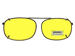 Rectangle NON Polarized Yellow Lens Sunglasses (Pewter-NON Polarized Yellow Lens, 58mm Width x 42mm Height)