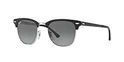 Ray-Ban Metal Unisex Square Sunglasses, Silver Top Black, 50 mm