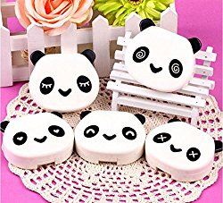 DMtse Panda Box Us-pupil Contact Lens Care Case Travel Kit Easy Carry Mirror (Random Color )