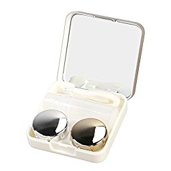 ROSENICE Contact Lens Case Mini Travel Simple Contact Case Container Holder(Luxury Gold)