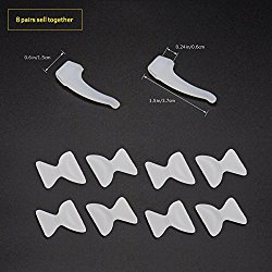 8 Pairs Anti-Slip Nose Pads and Antiskid Ear Hooks for Eyeglasses/Sunglasses/Glasses Spectacles,Made of Silicone