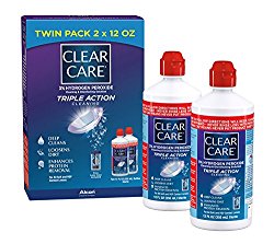 Clear Care Cleaning & Disinfecting Solution with Lens Case, Twin Pack, 12-Ounces Each