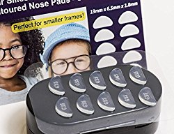 GMS Optical® 1.8mm x 13mm Short Anti-slip Adhesive Contoured Silicone Eyeglass Nose Pads – Perfect for Kids Glasses and Smaller Frames – 5 Pair (Clear)