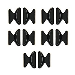 Keepons 1.8mm Anti-slip Adhesive Contoured Soft Silicone Eyeglass Nose Pads with Super Sticky Backing – 5 Pair (Black)