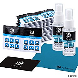 Lens and Screen Cleaning Kit – 2 Spray Bottles, 2 Microfiber Cloths (Size L + S), 50 Individually Wrapped Wet Tissues – For Eyeglasses, Sunglasses, Camera Lenses, Phone / Tablet Screens, etc.