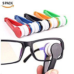 Mini Sun Glasses Eyeglass Microfiber Spectacles Cleaner Soft Brush Tool 5 Pcs Cleaning Chips Mini Microfiber Glasses Eyeglasses Cleaner (Random Color)