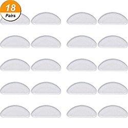 Mtlee 18 Pairs 1 mm Eyeglasses Nose Pads Glasses Adhesive Silicone Anti-slip Nosepads for Eyeglass Glasses Sunglasses (Clear)