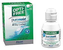 Opti-Free Puremoist Multi-Purpose Disinfecting Solution with Lens Case, 2-Ounces