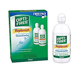 Opti-Free Replenish Multi-Purpose Disinfecting Solution with Lens Case, Twin Pack, 10-Ounces Each