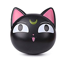 Bettal Cute Cat Shaped Contact Lens Case Travel Kit Mirror +Bottle + Tweezers Container Holder (Black)