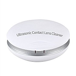 DONGSEN CE-3500 Mini Ultrasonic Contact Lens Cleaning Case, Fast Cleaning Kit with Vanity Mirror For Daily Care, White