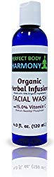 Best Vitamin C (15%) Anti Aging Face Wash & Facial Cleanser from Perfect Body Harmony, 4.0 oz Bottle, 72% Organic & Antioxidant Botanical Ingredients, SULFATE & PARABEN FREE, No Animal Testing!