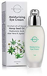 O Naturals Organic Hemp Seed Oil Anti-Aging Eye Cream for Sensitive Skin Day & Night. Moisturizes, Reduces Fine Lines & Wrinkles Under & Around Eyes. W/ Hyaluronic Acid, Jojoba Oil, Shea Butter. 1 oz.