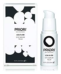 Priori LCA fx130 Eye Serum, Lactic Acid, Retinol, Vit C, E, Caffeine, Eye Cream for Dark Circles, Puffiness, Fine Lines & Wrinkles, Dermatologist Tested, 0.5 oz (15ml)