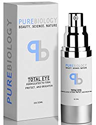 Pure Biology “Total Eye” Anti Aging Eye Cream Infused w/Breakthrough Complex for Immediate Results & Long Term Benefits in Appearance of Fine Lines, Bags & Dark Circles (1 oz.)