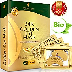 Under Eye Mask Gold Eye Mask Anti-Aging Hyaluronic Acid 24k Gold Eye Patches Under Eye Pads for Moisturizing & Reducing Dark Circles Puffiness Wrinkles