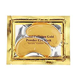 10 Pairs New Crystal 24K Gold Powder Gel Collagen Eye Mask Masks Sheet Patch, Anti Aging,Dark Circles and Puffiness, Anti Wrinkle, Moisturising,Whitening, Remove Blemishes and Blackheads by NYKKOLA